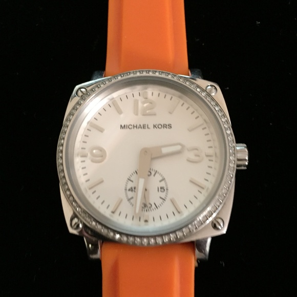 Michael Kors Orange Silicone Strap Watch